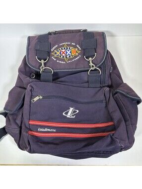 Vintage Logo Athletic Backpack Super Bowl XXXII One Size Blue NFL Football 90s